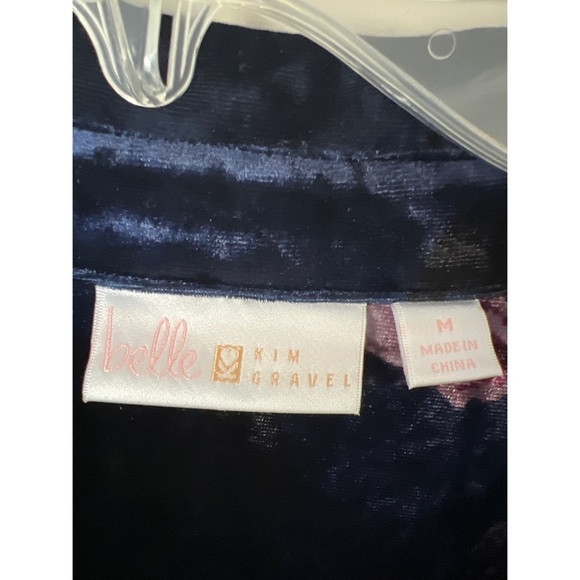 BELLE BY KIM GRAVEL VELVET SHIRT W/POCKETS SIZE M - Picture 6 of 6
